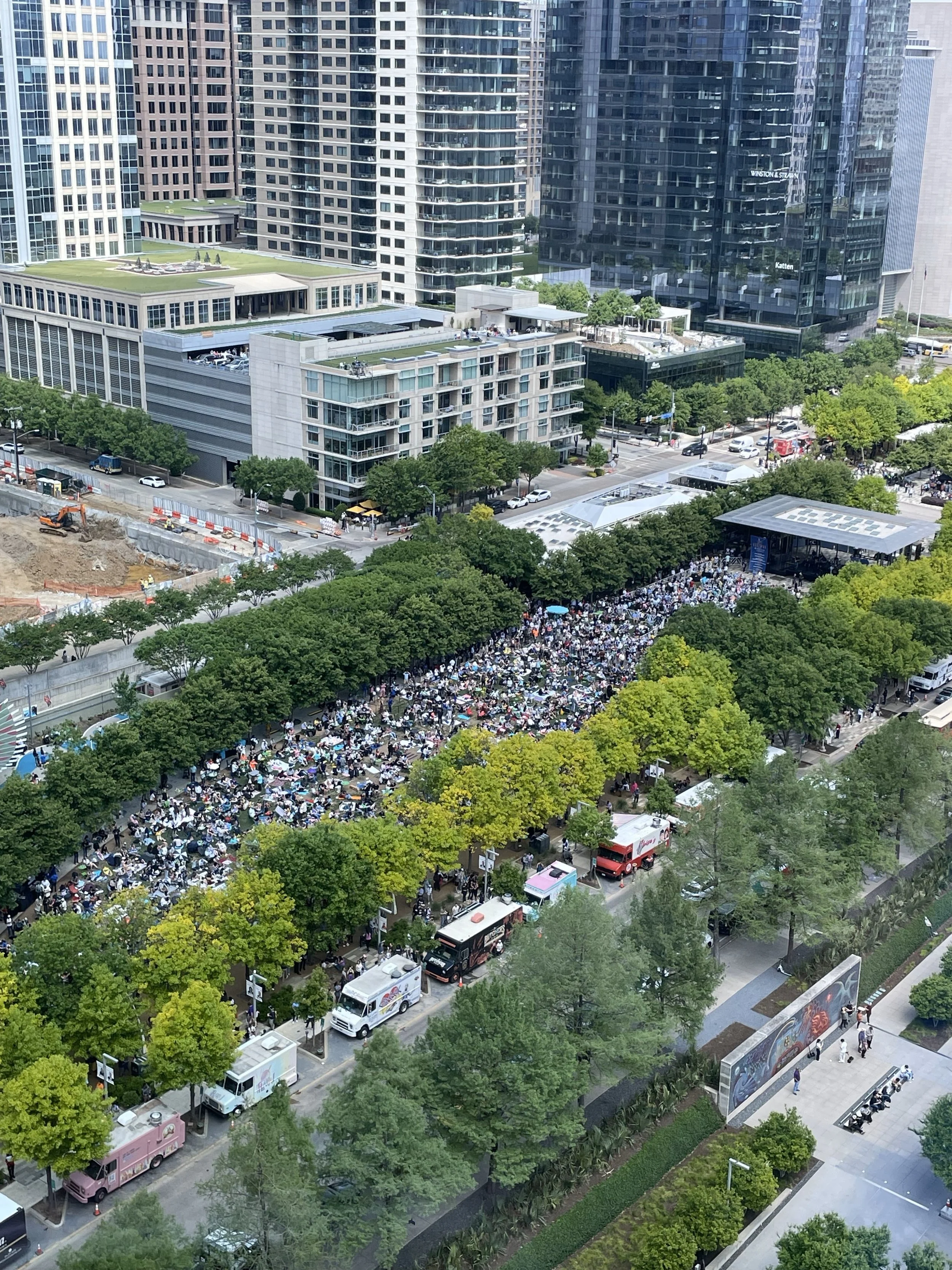 Klyde Warren Park aerial view, Dallas